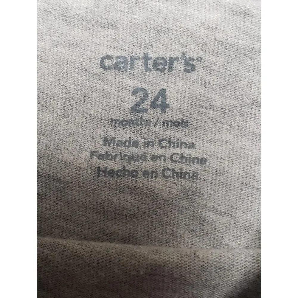 Carters Gray Little Beach Dude Fish Guitar Short Sleeved Shirt - Size 24 Months